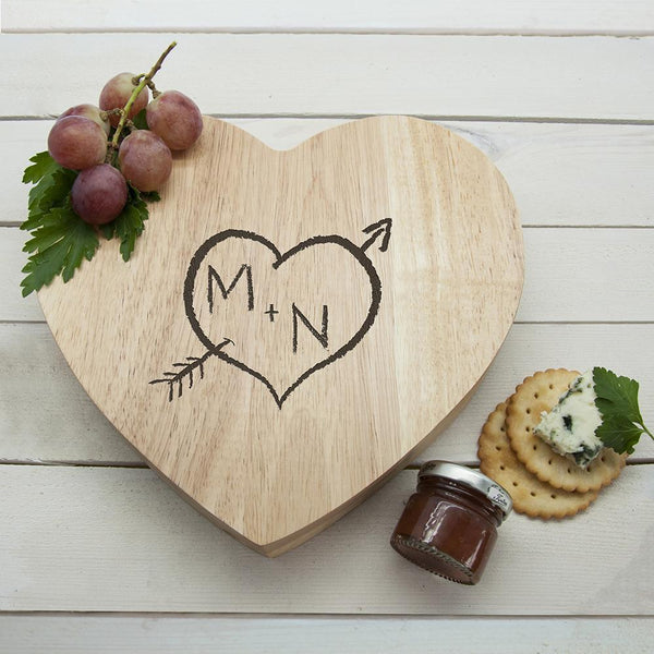 Cheese Board Ideas Engraved Carved Heart Cheese Board