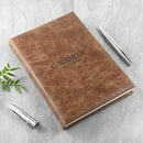 Present Gift Engraved Natural Tan Leather Notebook