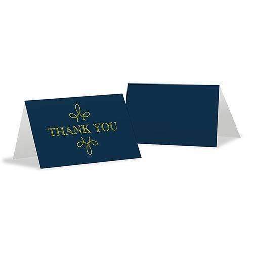 "Enjoy" "Thank you" Blank Tent Card Navy Blue (Pack of 1)-Table Planning Accessories-Oasis Blue-JadeMoghul Inc.