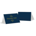 "Enjoy" "Thank you" Blank Tent Card Navy Blue (Pack of 1)-Table Planning Accessories-Peach-JadeMoghul Inc.