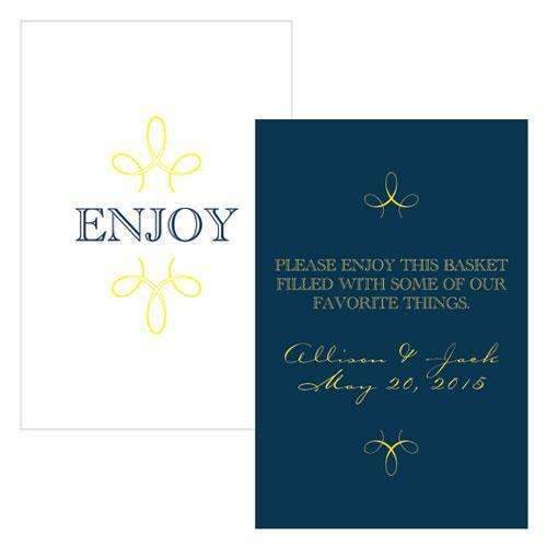 "Enjoy" "Thank you" Rectangular Card Navy Blue (Pack of 1)-Popular Wedding Favors-Navy Blue-JadeMoghul Inc.