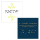 "Enjoy" "Thank you" Square Tag Navy Blue (Pack of 1)-Wedding Favor Stationery-Peach-JadeMoghul Inc.