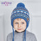 ENJOYFUR Cotton Caps Children Geometric Patchwork Knitted Winter Hats Real Fox Fur Pompom Boy Ears Hat Kids Thick Warm Beanies-24-China-JadeMoghul Inc.