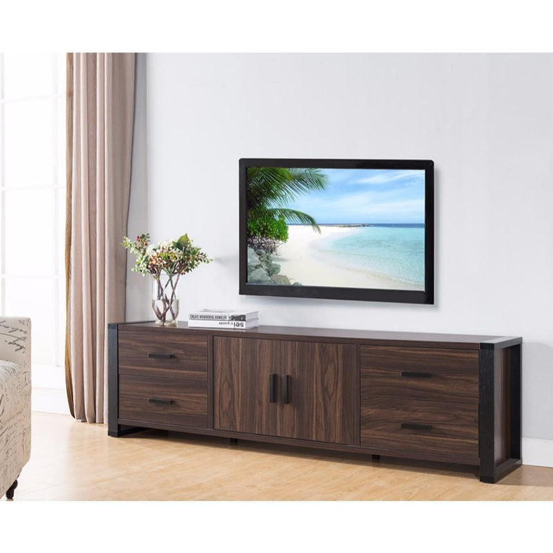 Entertainment Centers and Tv Stands Sleek Transitional Wide TV Stand, Brown Benzara