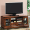 Entertainment Centers and Tv Stands Solid Transitional 72" Wooden TV Console, Antique Brown Benzara