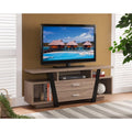 Entertainment Centers and Tv Stands Striking TV Stand With Storage Option, Black and Light Brown Benzara