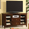 Wooden Transitional 60" TV Console, Dark Walnut Brown