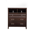 Wooden Tv Media Chest with 3 Drawer Cherry Brown