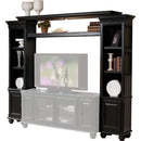 Wooden Wall Unit with Two Piers and Bridge, Black