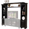 Wooden Wall Unit with Two Piers and Bridge, Black