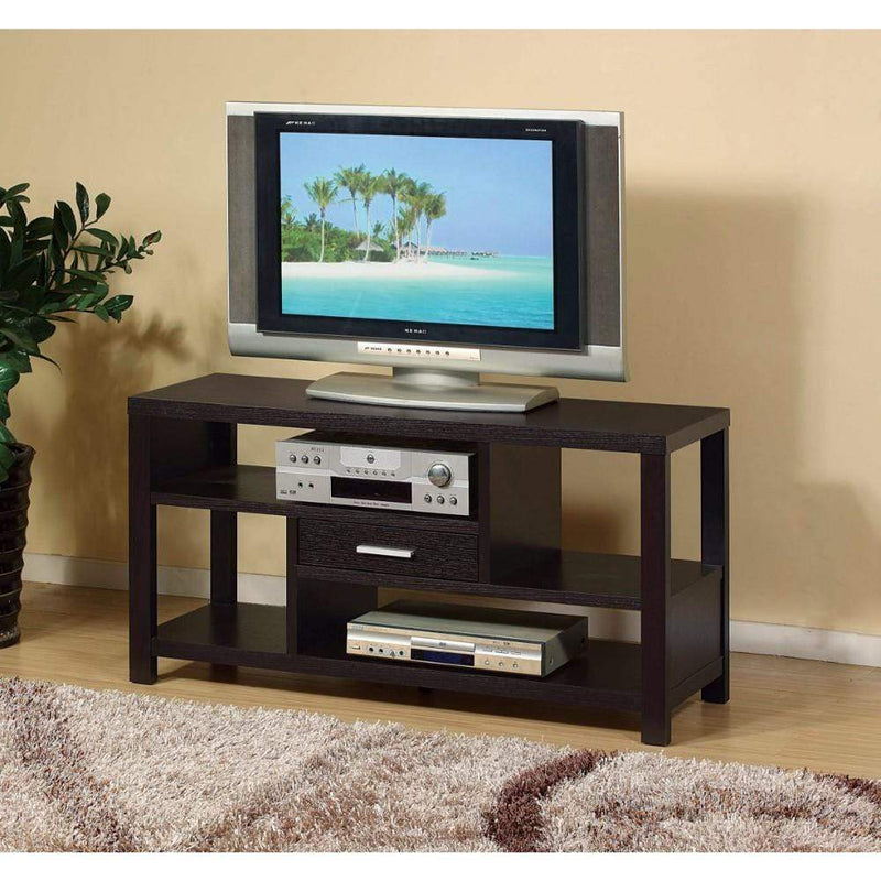 Zig Zag Storage Prepossessing TV Stand, Brown Cocoa