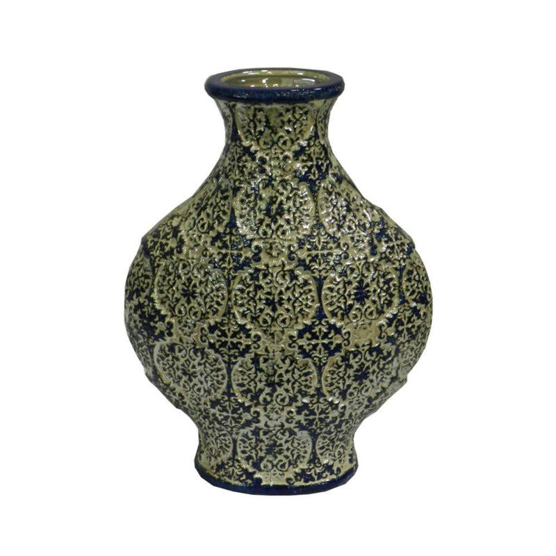 Enthralling Ceramic Vase - Benzara-vases-Green-Ceramic-Glossy-JadeMoghul Inc.