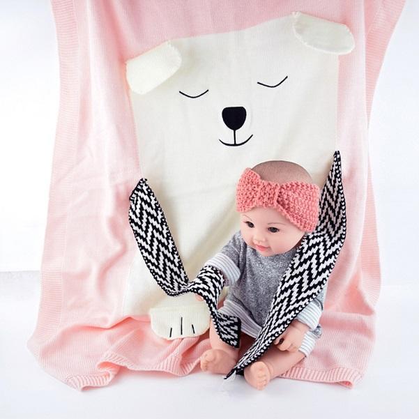 Envelope for Newborns Linens Baby bedding Rabbit/Bear/Cat Blanket Warm Wool muslin Swaddle Kids Bath Towel Blanket for Newborn-21-JadeMoghul Inc.