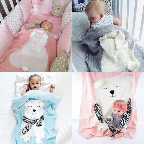 Envelope for Newborns Linens Baby bedding Rabbit/Bear/Cat Blanket Warm Wool muslin Swaddle Kids Bath Towel Blanket for Newborn-5-JadeMoghul Inc.