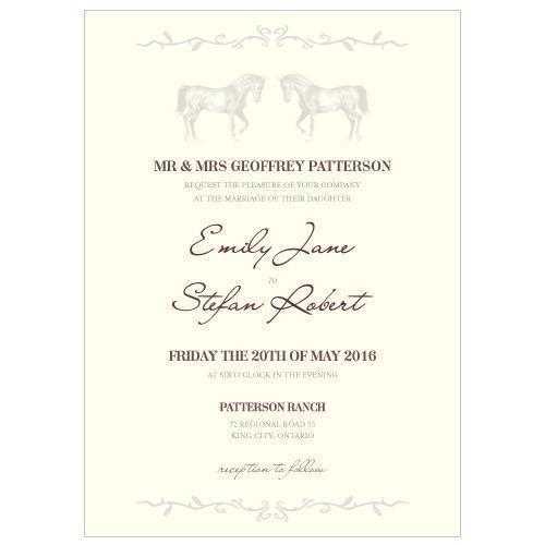 Equestrian Love Invitation Vintage Pink (Pack of 1)-Invitations & Stationery Essentials-Vintage Pink-JadeMoghul Inc.