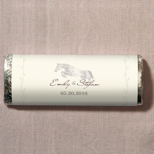 Equestrian Love Nut Free Gourmet Milk Chocolate Bar Vintage Pink (Pack of 1)-Wedding Candy Buffet Accessories-Plum-JadeMoghul Inc.