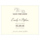Equestrian Love Save The Date Card Vintage Pink (Pack of 1)-Weddingstar-Black-JadeMoghul Inc.