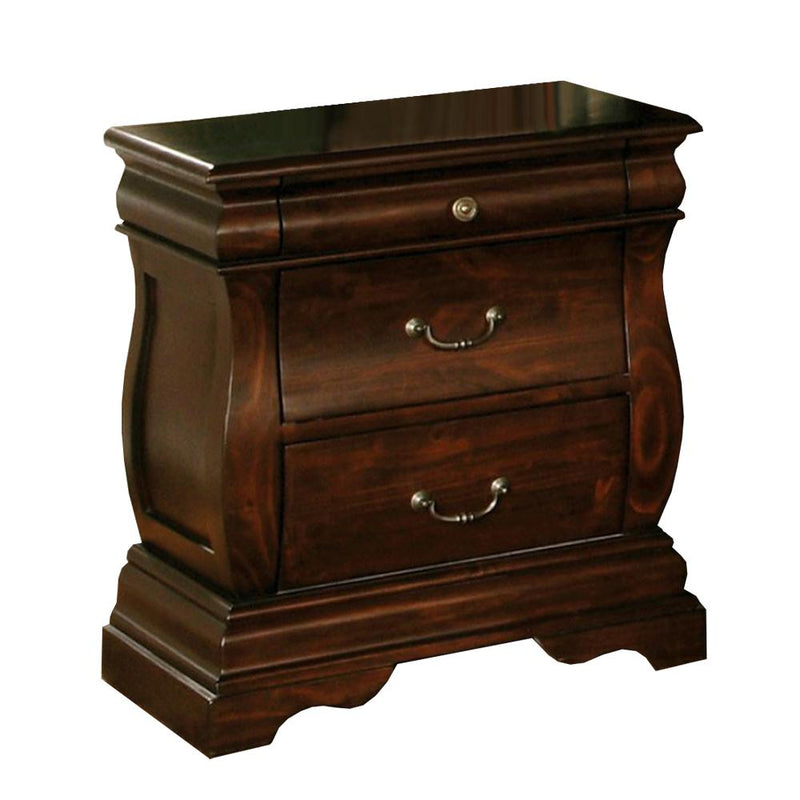 Esperia Transitional Nightstand, Dark Walnut-Nightstands and Bedside Tables-Dark Walnut-Wood-JadeMoghul Inc.