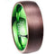 Tungsten Rings Espresso Green Tungsten Carbide Dome Court Ring