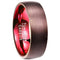 Tungsten Rings Espresso Red Tungsten Carbide Dome Court Ring