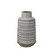 Etched Texture Decorative Ceramic Vase with Round Top and Tapered Base, Medium, Gray and White-Vases-Gray And White-Ceramic-JadeMoghul Inc.