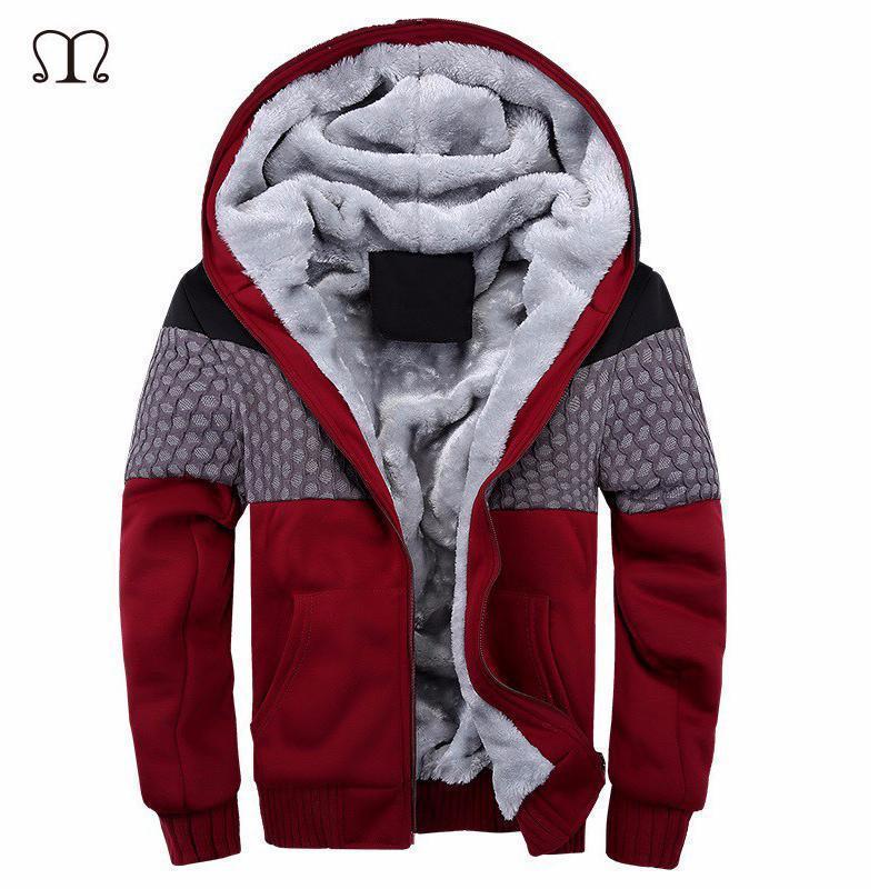 European Fashion Style Men Vintage Thickening Fleece Jacket / Warm Outerwear-w06 red-S-JadeMoghul Inc.