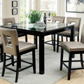 Evant II Contemporary Style Counter Height Table, Black-Dining Tables-Black-Lacquer Mirror Wood-JadeMoghul Inc.