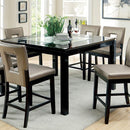 Evant II Contemporary Style Counter Height Table, Black-Dining Tables-Black-Lacquer Mirror Wood-JadeMoghul Inc.