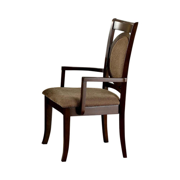 Evelyn Contemporary Arm Chair - Cal. Foam, Set Of 2-Armchairs and Accent Chairs-Walnut-Fabric Solid Wood Wood Veneer & Others-JadeMoghul Inc.