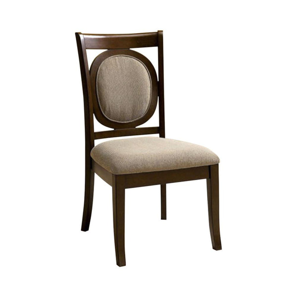 Evelyn Contemporary Side Chair - Cal. Foam, Set Of 2-Armchairs and Accent Chairs-Walnut-Fabric Solid Wood Wood Veneer & Others-JadeMoghul Inc.