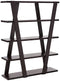 Exceptional Bookcase with Inverted Supports and Open Shelves, Brown-Book Cases-BROWN-PARTICLE BOARD-JadeMoghul Inc.