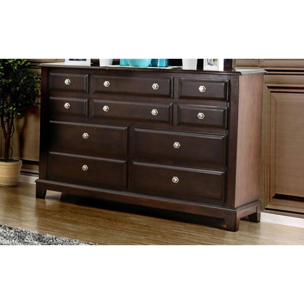 Exemplary Transitional Style Wooden Dresser, Brown Cherry-Dressers-Brown-Solid Wood Wood Veneer & Others-JadeMoghul Inc.
