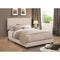 Explicitly Crisp Upholstered Cal King Bed, Ivory-Platform Beds-Ivory-Wood-JadeMoghul Inc.
