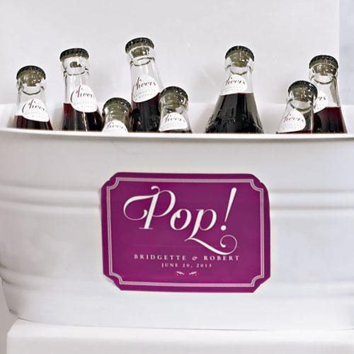 Expressions Die Cut Sign Label Vintage Pink Text With White Background (Pack of 1)-Wedding Favor Stationery-Pewter Grey Background With White Text-JadeMoghul Inc.