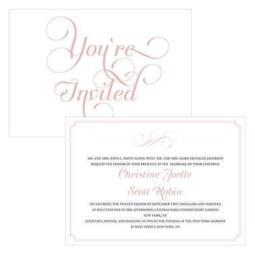 Expressions Invitation Vintage Pink Text With White Background (Pack of 1)-Invitations & Stationery Essentials-Vintage Pink Text With White Background-JadeMoghul Inc.
