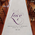 Expressions Personalized Aisle Runner White With Hearts Vintage Pink (Pack of 1)-Aisle Runners-Purple-JadeMoghul Inc.