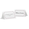 Expressions Place Card With Fold Indigo Blue Text With White Background (Pack of 1)-Table Planning Accessories-Pewter Grey Text With White Background-JadeMoghul Inc.