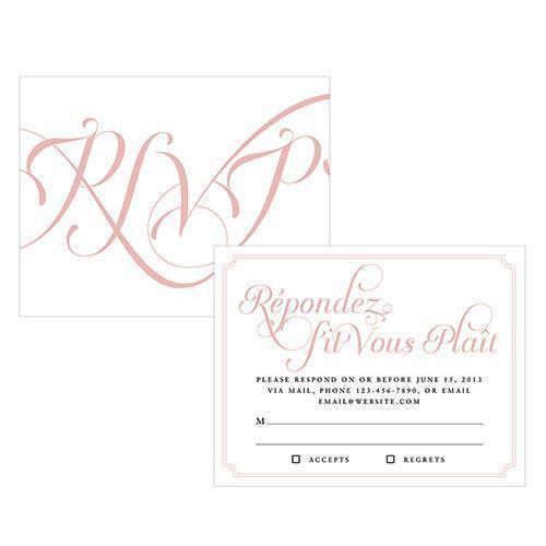Expressions RSVP Vintage Pink Text With White Background (Pack of 1)-Weddingstar-Vintage Pink Text With White Background-JadeMoghul Inc.