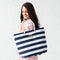 Extra Large Wide Stripe Cabana Tote - Navy (Pack of 1)-Personalized Gifts for Women-JadeMoghul Inc.