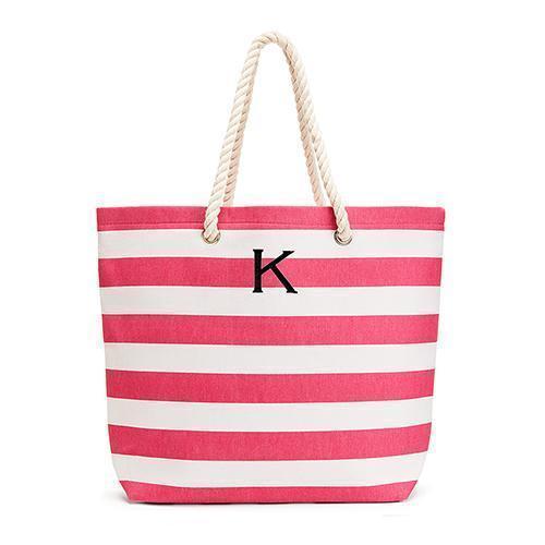 Extra Large Wide Stripe Cabana Tote - Pink (Pack of 1)-Personalized Gifts for Women-JadeMoghul Inc.