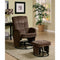 Extra Relaxing Glider Chair With Ottoman, Chocolate-Living Room Furniture Sets-Chocolate Brown-CHENILLE-JadeMoghul Inc.