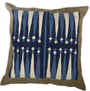 Fabric Accent Pillow with Embroidered Design, Cream-Accent Pillows-Multicolor-Cotton and Polyester-JadeMoghul Inc.