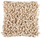 Fabric Accent Pillow with Shaggy Details, Cream-Accent Pillows-Cream-Cotton and Polyester-JadeMoghul Inc.