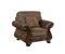 Fabric And Leather Upholstered Chair With Pillow In Brown-Accent Chairs-Brown-Fabric Leather and wood-JadeMoghul Inc.
