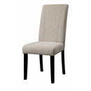 Fabric High-Back Contemporary Parson Dining Chair, Ivory, Set of 2-Dining Chairs-Ivory & Brown-JadeMoghul Inc.