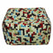 Fabric Pouf Ottoman,Multicolored-Footstools and Ottomans-Multicolor-Fabric-JadeMoghul Inc.
