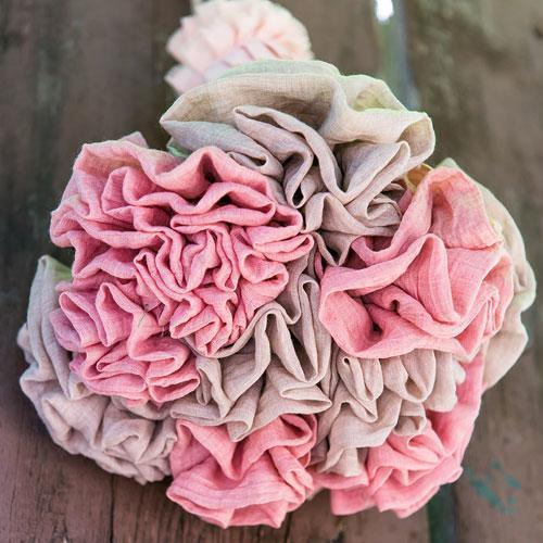 Fabric Ruffle Flower on a Single Wire Stem - Large Vintage Pink (Pack of 1)-Table Top Décor-JadeMoghul Inc.