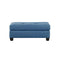 Fabric Tufted Ottoman With Tapered Feet , Blue-Ottoman-Blue-Fabric-JadeMoghul Inc.