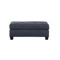 Fabric Tufted Ottoman With Tapered Feet , Dark Gray-Ottoman-Dark Gray-Fabric-JadeMoghul Inc.