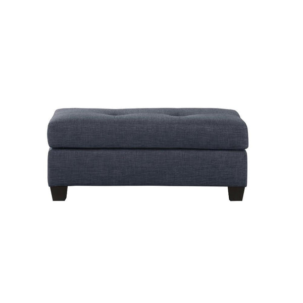 Fabric Tufted Ottoman With Tapered Feet , Dark Gray-Ottoman-Dark Gray-Fabric-JadeMoghul Inc.